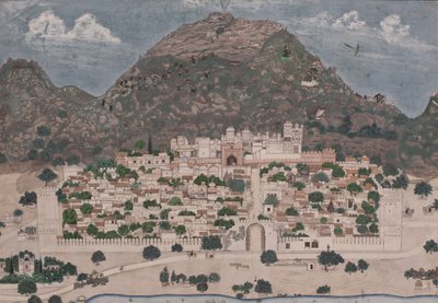 Veduta di una città fortificata, 1886 da Chotu Lal